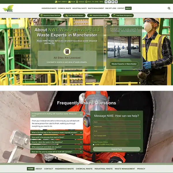 NWE Waste Services Ltd Website by Trinity web Design Ltd