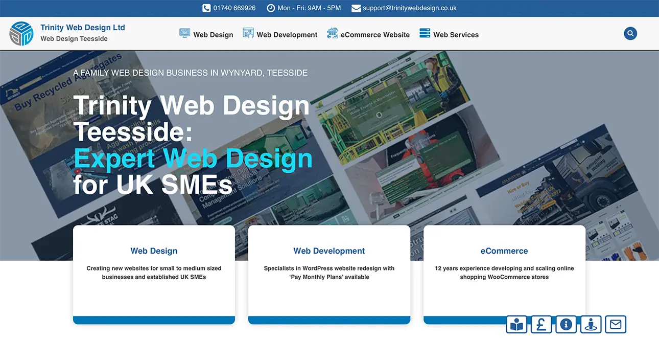 Web Design Teesside by Trinity Web Design Ltd based in Wynyard